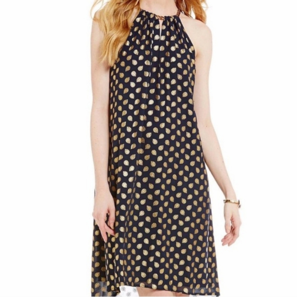 Michael kors floral chain halter dress nwt
